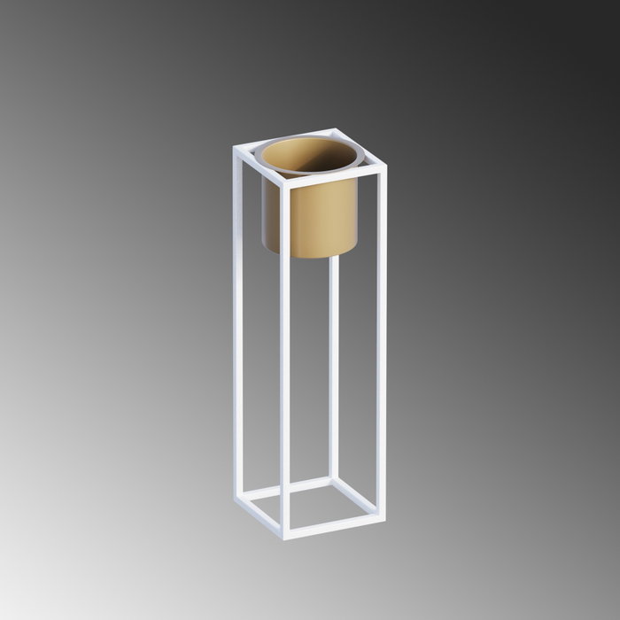 Aberto Design Maceta Decorativa GED-023-C Blanco y Dorado Aberto Design Maceta Decorativa GED-023-C Blanco y Dorado